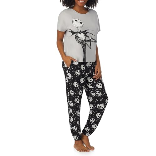 Image of Richard Leeds International Womens 2 Piece PJs Set - Disney | Hello Kitty | Snoopy - Short Sleeve Top & Jogger Lounge Sets