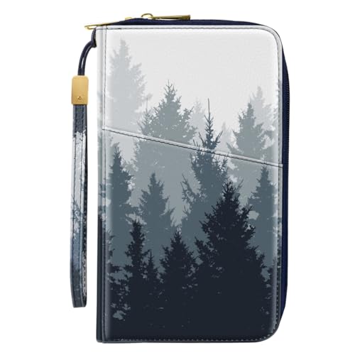 Simikol Family Passport Holder Wallet RFID Blocking Document Organizer PU Leather Mulit-purpose Travel Wallet Credit Cards Case for Women Men, Forest