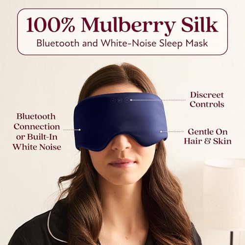 SilkSound 100% Mulberry Silk Bluetooth Sleep Mask, Skin-Friendly Sleeping Eyemask with Bluetooth Headphones, Sleep Gifts for Women, Silk Eyemask Headband Headphones for Sleeping Side Speakers — view 2