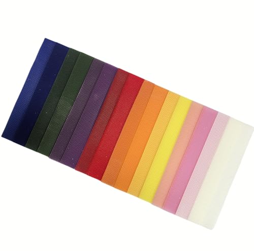 Kit bougies en cire d'abeille DIY feuille de cire colorée 10x40 cm avec mèche coton pour activité