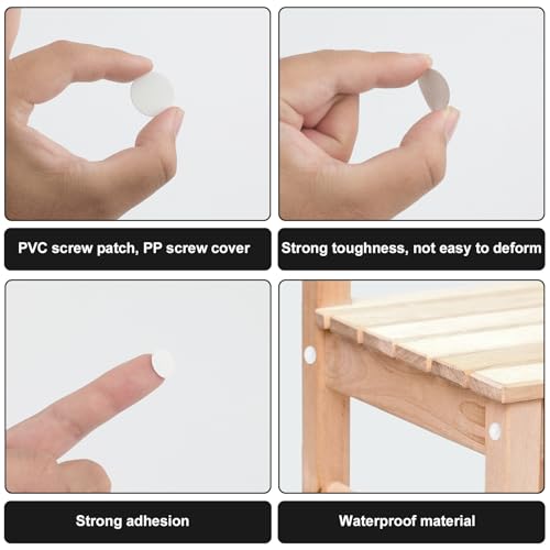 680stk Abdeckkappen für Schrauben & Schraubenloch Aufkleber, 1,2cm 1,5cm 2,1cm Weiße Schraubenabdeckungsaufkleber für Möbel Selbstschneidende Schraubenabdeckungen für Holzschrauben Möbel