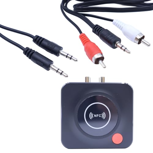 Durlo Receptor Bluetooth para equipos de alta fidelidad, receptor de audio Bluetooth 5.4 para altavoces,sistema estéreo doméstico con NFC,ranura para tarjeta T-F e interfaz AUX/RC-A 3,5mm