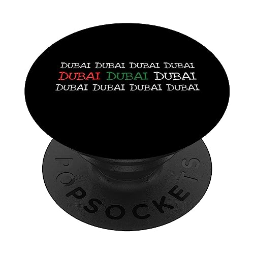 Dubai UAE Flag - Dubai Lover - Dubai Tourist - Dubai PopSockets Swappable PopGrip, Black