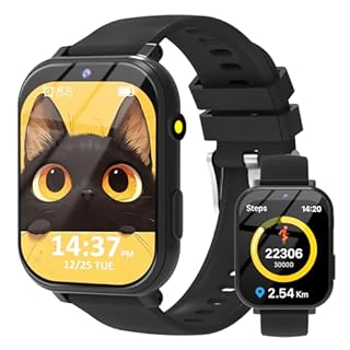 clleylise Smart Watch for Kids Smart Watch for Boys Girls - 18 Games, 8W Camera, Step Counter & Sleep Monitor - (Ages 4-11) with Touchscreen, 300mAh Battery & No Internet Required (Black)