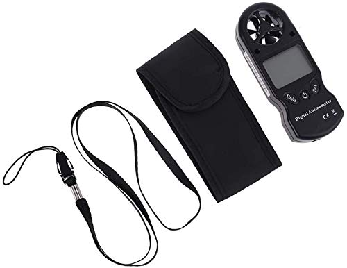 JJJ 8 en 1 Anemómetro Digital LCD Pantalla LCD Termómetro Velocidad de Viento Escalofrío Presión Barométrica Altitud Punto de rocío Medición del Tiempo al Aire Libre (Color : Black)