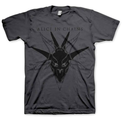 Alice in Chains T-Shirt Ă Manches Courtes pour Homme Motif tĂŞte de Mort, Gris (Anthracite), S