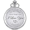 Dad Gift from Daughter to Father Engraved Pocket Watch - No Matter How Much Time Passes, I Will Always Be Your Little Girl (Silver) #1