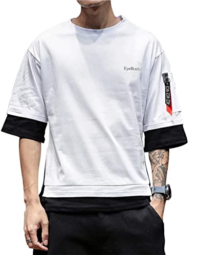 Image of EYEBOGLER Loose fit White Small Size T-Shirt for Men(S-t322-WHBL) EYEBOGLERMenRegularT-Shirt