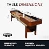 Hathaway Merlot 12 Foot Shuffleboard Table for Family Game Room - with Lacquer Coated Playfield, Built-in Scorer and Cabinet, Climate Adjusters, Leg Levelers, 8 Pucks, Brush, and Wax - Walnut Finish