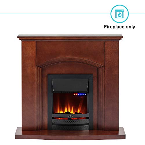 E-Flame Usa Abbotsford 23"X19" Led Electric Fireplace Stove Insert With Remote - 3D Logs And Fire (Black) #TOP2