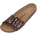 Produktbild Palado Pantoletten Damen Malta EGS Leo - bequeme Sandeln Made in Spain - Hausschuhe mit dämpfendem Kork-Fußbett - modische Sommerschuhe Braun UK5,5 - EU38