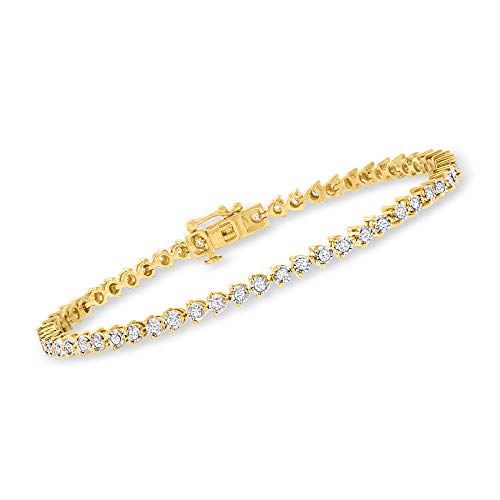 Ross-Simons 1.00 ct. t.w. Diamond Tennis Bracelet in 18kt Gold Over Sterling