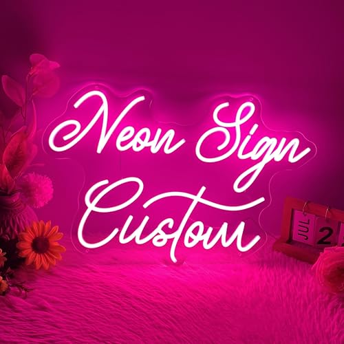 KAEGORT Neon Personalizado, Cartel LED Decoración Pared Letrero Neon Luminoso Letras Luce Personalizadas Nombre Carta para Boda Cumpleaños Fiestas Bar Tiendas(26-150cm)