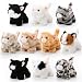 Lenwen 10 Pcs Cat Stuffed Animals Bulk Soft Cuddly Kitten Plush Sets Kittens Assorted Fluffy Stuffed Cats for Kiddos Birthday Gift Pet Party Favors Stuffers(Standing Style)