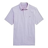 vineyard vines Men's Bradley Stripe Sankaty Performance Polo, Hibiscus Tejeda, X-Large