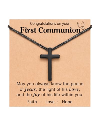 PINKDODO First Communion Gifts for Boys Catholic 1st Holy Co