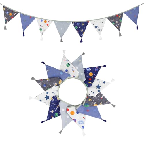 DIFLAX Guirlande de Fanions pour Chambre d'enfant Coton Bannière de Drapeau Triangulaire en Tissu Décoration Chambre Enfant Chambre bébé à Suspendre