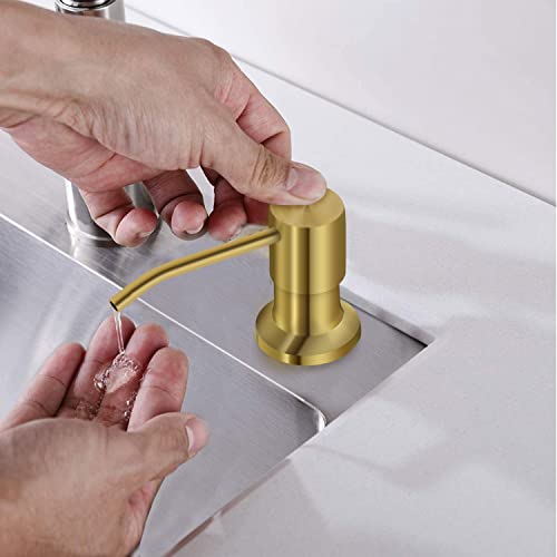 Image of Sink Soap Dispenser, Kichen Sink Soap Dispenser, 47 inch Extension Tube kit, Under Sink Soap Dispenser Pump, No Need More Refills (Golden, 2 Pack)