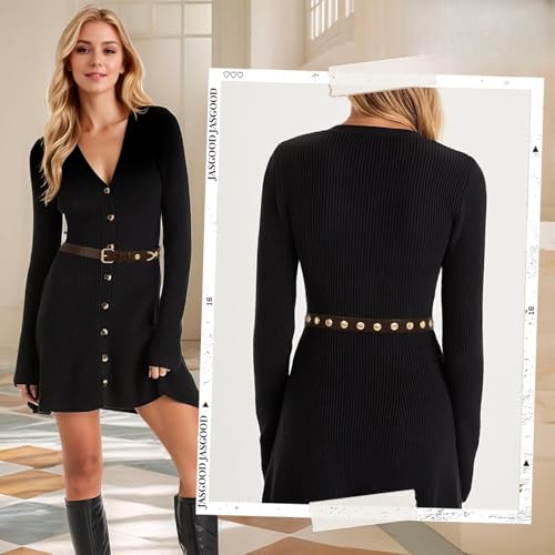 Studded Punk Style Belt - Fashion Leather Belt with Metal Studs for Jeans & Dress Pants2