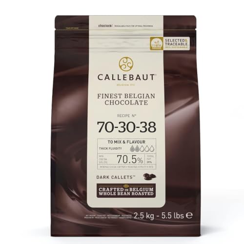 CALLEBAUT Receipe No. 70-30-38 - Kuvertüre Callets Zartbitterschokolade 70 5% Kakao 2 5 kg - 1er Pack