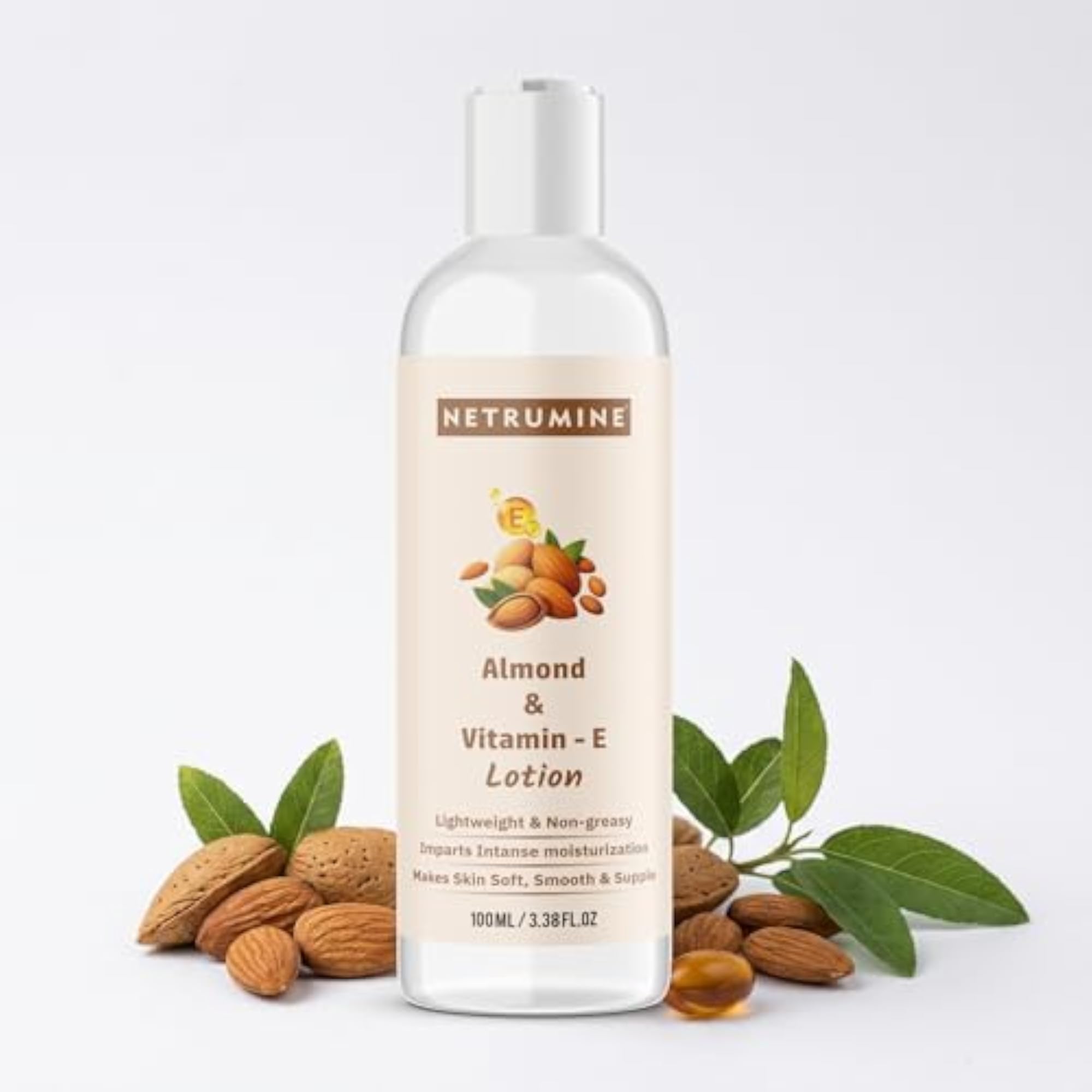 Almond & Vitamin E Body Lotion 100ml, Lightweight Moisturizer