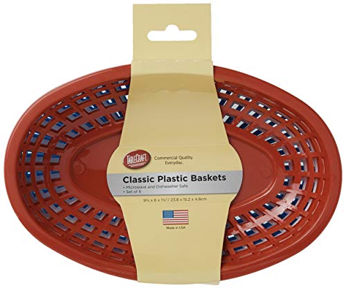 Tablecraft H1074Rwb 6 Piece Classic Oval Plastic Baskets, Red/White And Blue #TOP5