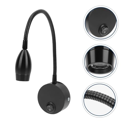 Lámpara de lectura LED de pared negra de aluminio con brazo flexible para dormitorio 7