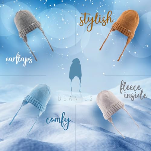 Infant & Toddler Knitted Winter Beanie with Earflaps for Boys3