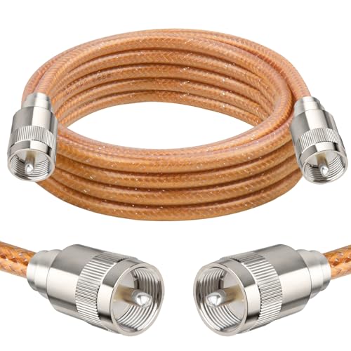 XRDS -RF 10FT RG8X Coaxial Cable with UHF Male PL259 Connectors, Solid Copper Core, Braided Shield, CB Cable for Ham Radio, HF Radio, and Communication Devices