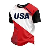 USA Soccer Jersey Men,World Cup 2026 USA Brazil Argentina Mexico Soccer Summer Shirt Match Game Day Casual Streetwear Crewneck Short Sleeve World Cup Shirts(Red,L)