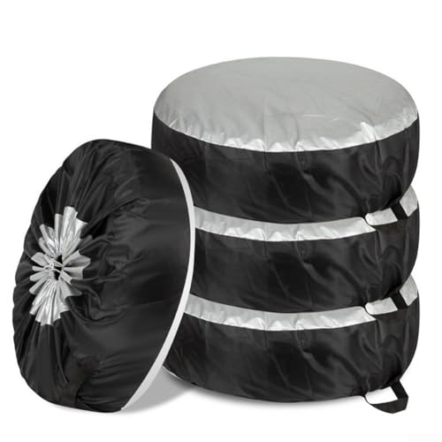 Lot de 4 housses de pneu résistantes aux intempéries pour SUV et voitures - Sacs de rangement pour pneus de secours (L)