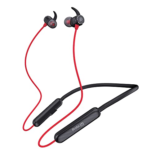 Probuds N31 Bluetooth in-Ear Neckband (Wild Red, 45+ hrs Playtime, ENC, Fast Charge (10min = 12hrs), IPX6 Rating, 10 mm Drivers, BT V5.3 Pro Game Mode (60ms Low Latency), and Dual Device Pairing)