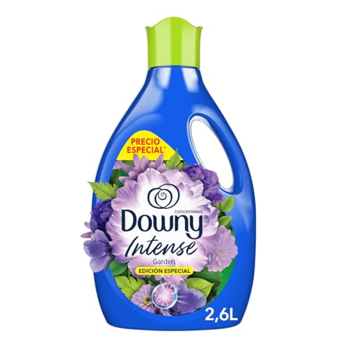Downy Intense Garden Suavizante de Ropa, Aroma con Notas Herbales y Florales, 24/7 Oliendo Rico, 2.6L, Perfume Intenso que Rinde el Doble
