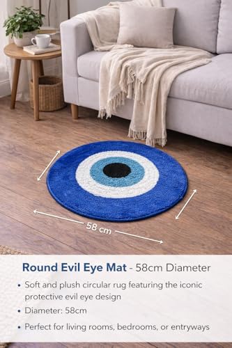 Image of Superb Soft Evil Eye Door mat Combo Set (2in1), Microfiber| Floor mat| Doormat for Home Entrance| Bathroom| Bedroom| Living Room| Kitchen| Pooja Room| Door mat Combo Pack| Rug| Home Decor