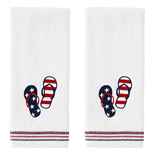 Skl Home Patriotic 4Th Of July Americana Flip Flops Hand Towel Set, (2-Pack), White 2 Pack #TOP14