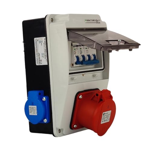 Doktorvolt Stromverteiler Wandverteiler Baustromverteiler 16A 2x230V IP44 Komplett Verdrahtet DV-2144-F XS-S