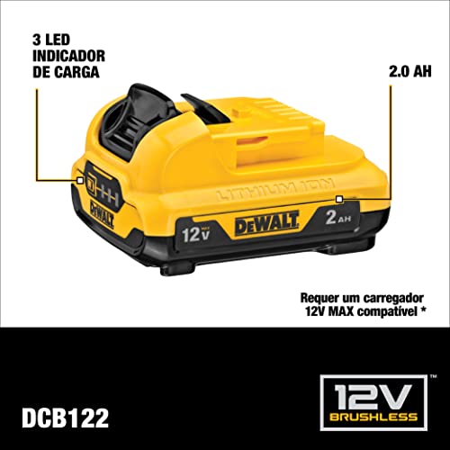 DEWALT Parafusadeira e Furadeira de 3/8 Pol. (10mm) com 2 Baterias 12V Ion-Lítio 2.0Ah Bolsa e Carre