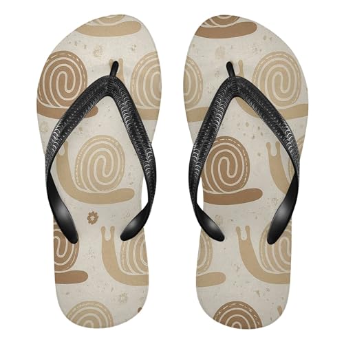 Burbuja Boho Cute Snail Flip Flops for Women Men, Soft Thong Sandals Rubber Slippers for Pool Beach Essentials