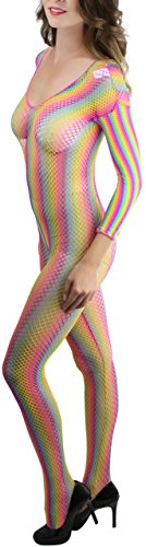Image of ToBeInStyle Women's Long Sleeve Bodystocking Bodysuit Lingerie Regular & Plus Sizes
