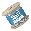 Houseables 1/4 Cable, Wire Rope, 1/4" OD, 0.149" ID, 7x7 Braided, Coated Cable, Vinyl Coated Wire Rope, Clothes line, Clothesline, Aircraft, Tension, Galvanized Metal, Steel, Plastic Covered, 400 Feet