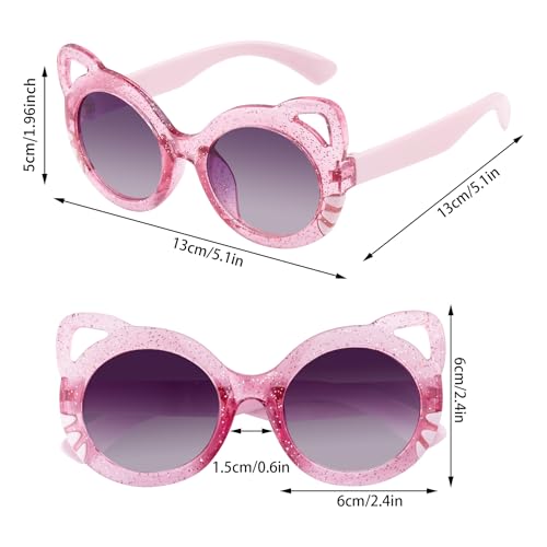 3 Pairs Kids Sunglasses Girls Cute Pink Cat Glasses Heart UV Protection Eyewear Outside Beach Sunglasses3