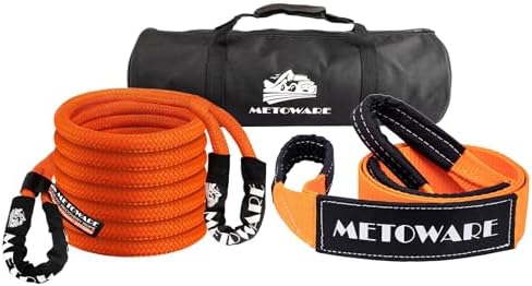 BILLET4X4 U.S. Made Kinetic Recovery Rope (MEGA) - 1-1/2 Inch X 30 Ft (Snatch Rope) With Heavy-Duty Carry Bag (4X4 Vehicle Recovery