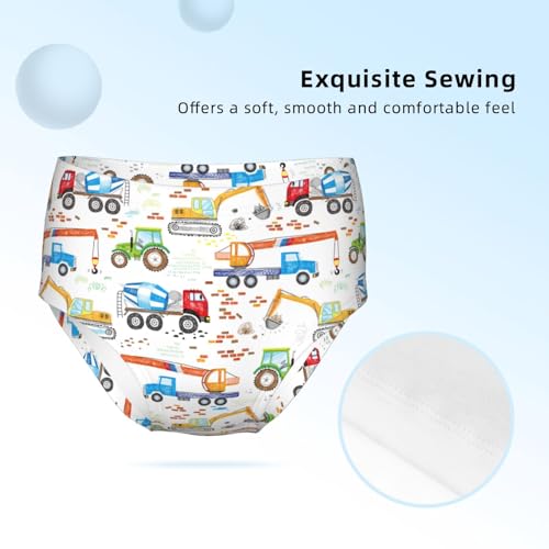 Graffiti Hand-Painted Construction Car Girls' Underwear Soft Cotton Little Girls Panties Comfort Briefs3