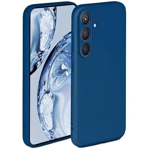 Coque silicone Samsung S24 bleu anti rayure avec protection écran surélevé