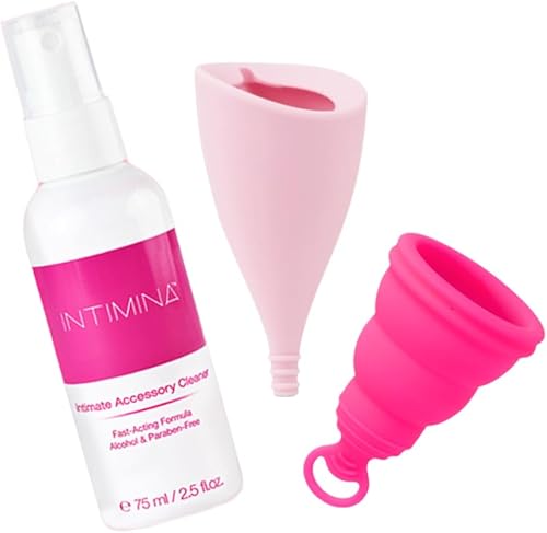 INTIMINA Bundle Lily Cup Size A + Free Lily Cup One + Menstrual Cup Cleaning Spray