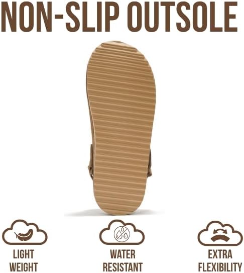 Project Cloud 100% Genuine Leather Clogs for Women - Memory Foam Womens Clogs & Mules with Adjustable Straps - Lightweight Platform Shoes Non-Slip Slides (Goldstar, KHAKSUEDE,6.5) - Image 4