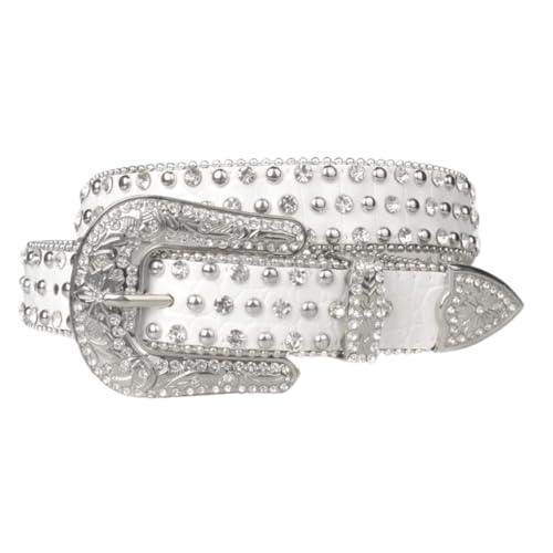 Ceinture en cuir cloutée à strass femme idéale jeans pantalons robes