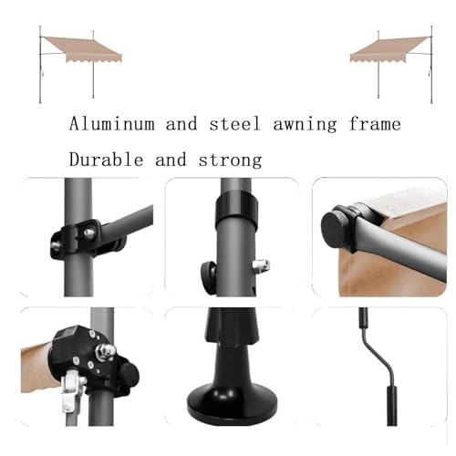 Store extérieur rétractable manuel 2,5x1,2m vert réglable pour porte - 7