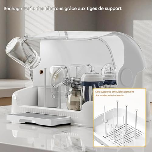 Boîte rangement biberon cuisine et plan de travail propre pour bébé