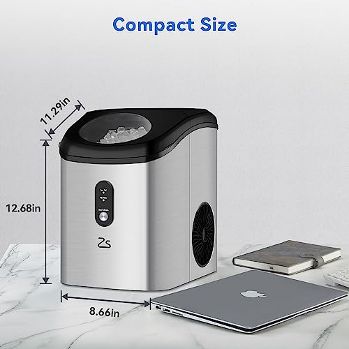 Litake Nugget Ice Maker Countertop with Soft Chewable Ice, Rapid Ice Making in 6-8min, 33lbs/24H, Auto-cleaning,Food-grade Internal Plastic,Water Shortage and Water Full Reminder, 45db
